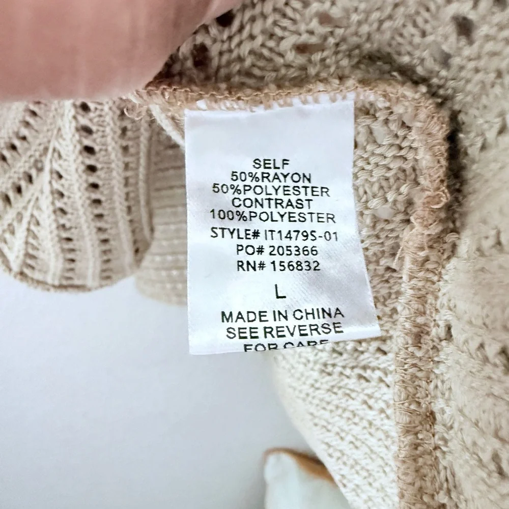 BiBi Peach and Beige Knit Sweater - Picture 4 of 6